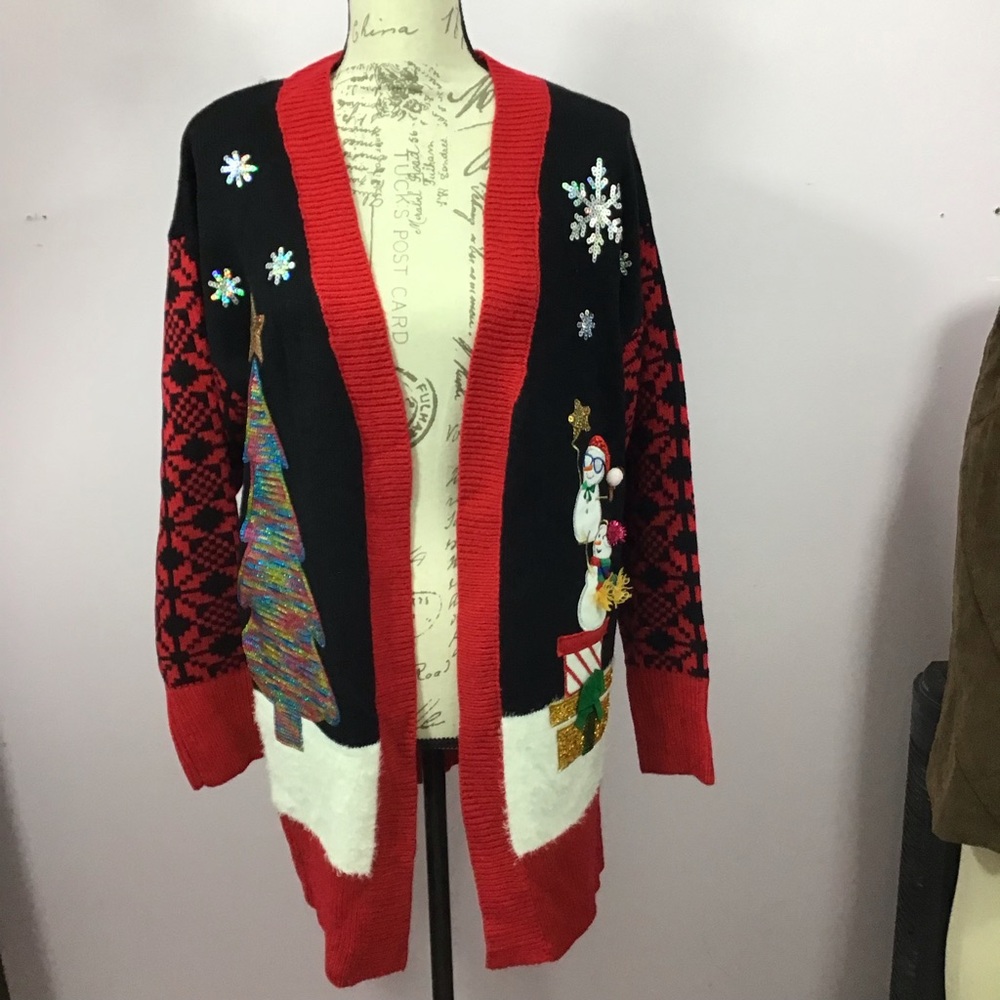 Kela Christmas Cardigan long sleeve sweater . Size small
